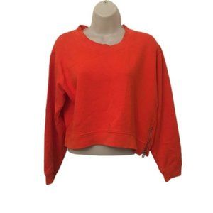 𝅺Acne Studios Orange Bird Z Fleece PSS14 Cropped Crewneck Sweatshirt